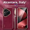 Luxury Premium Genuine Leather Phone Case For Huawei Pura 80 70 Pro Pro+ Ultra Lens Protector Bracket Full Protection Cover