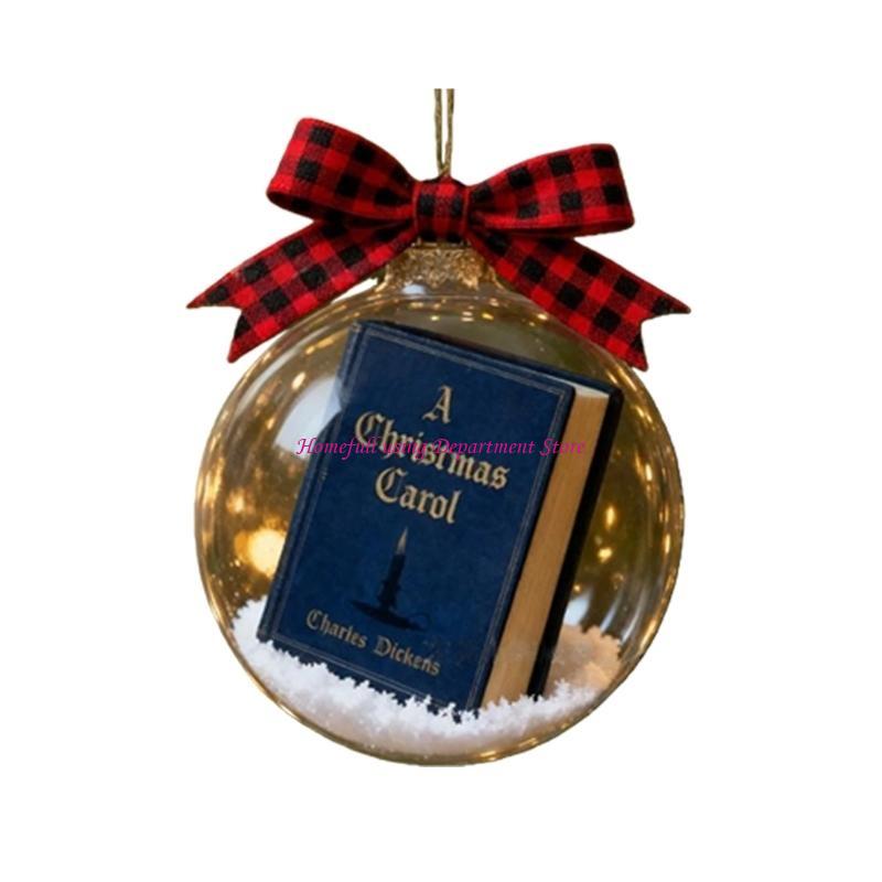Classical Christmas Book Pendant User Friendly Translucent Decoration For Festival Setups