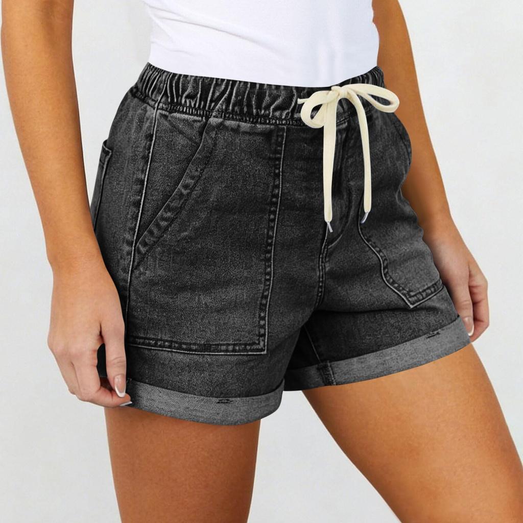 Women's Color Jeans Stretch Slim Fit Distressed Denim Shorts