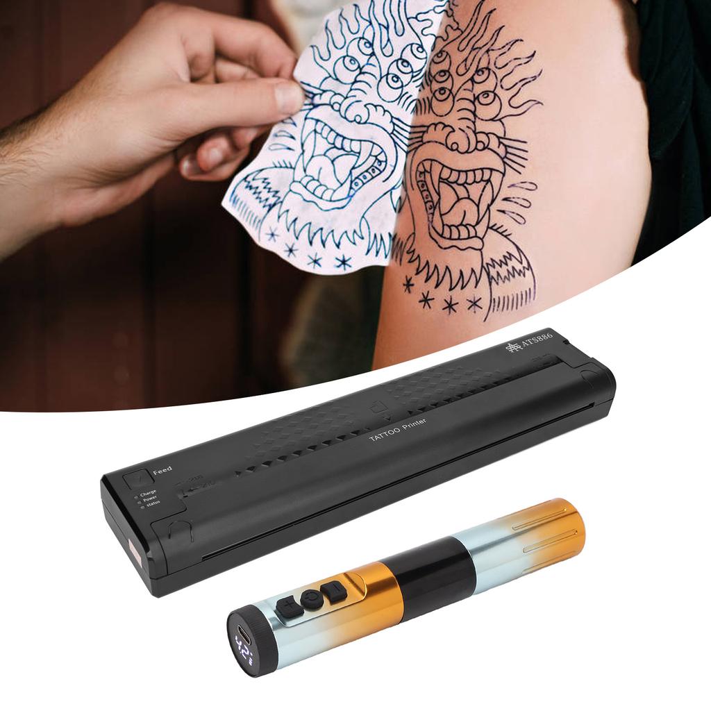 1200mAh Thermal Tattoo Transfer Stencil Copier Machine USB Interface 1500mAh Wireless Tattoo Pen