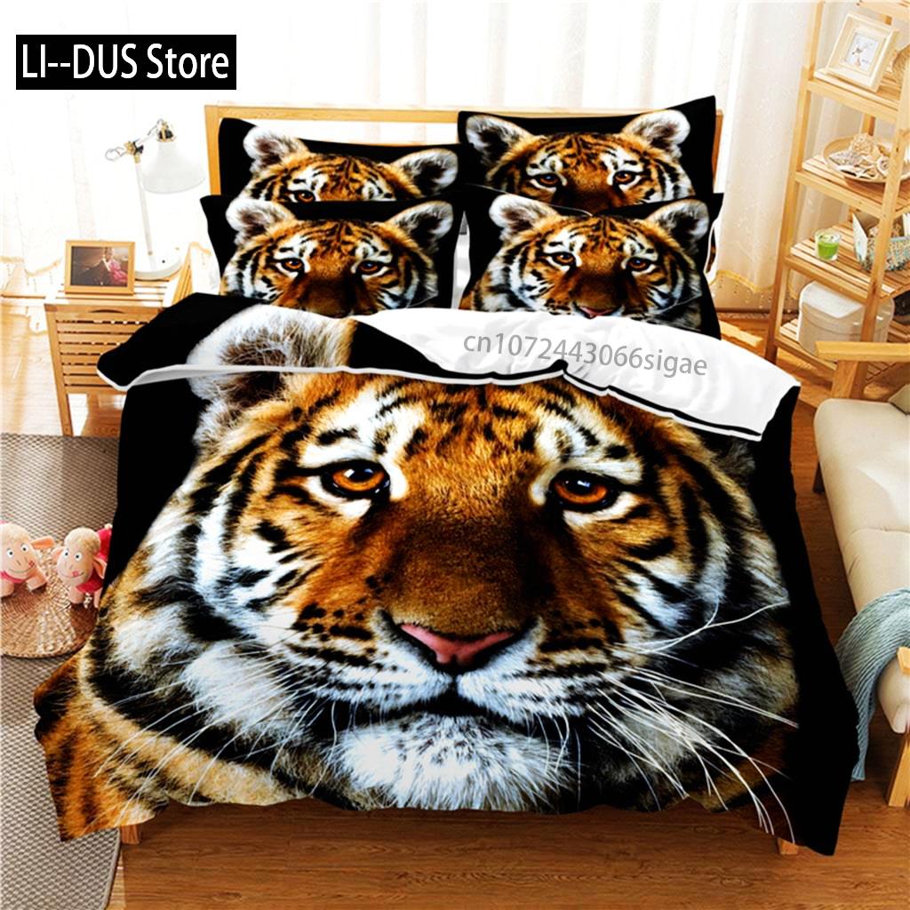 Comforter Lie Tiger Bedding Set 3D Bedding Digital Printing Queen Size Bedding Set Fashion Design