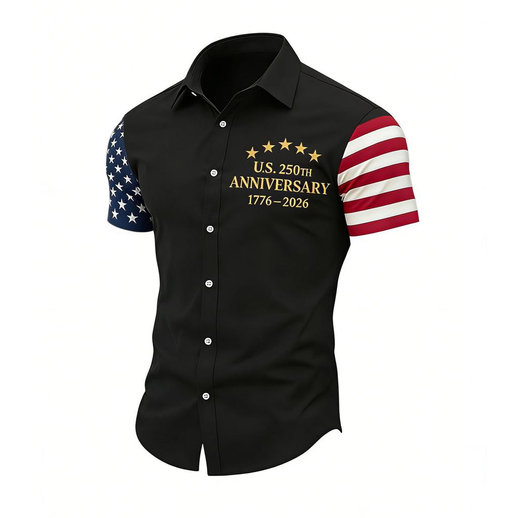 Men's Spring/Summer Casual Outdoor Collared Short-Sleeve Shirt