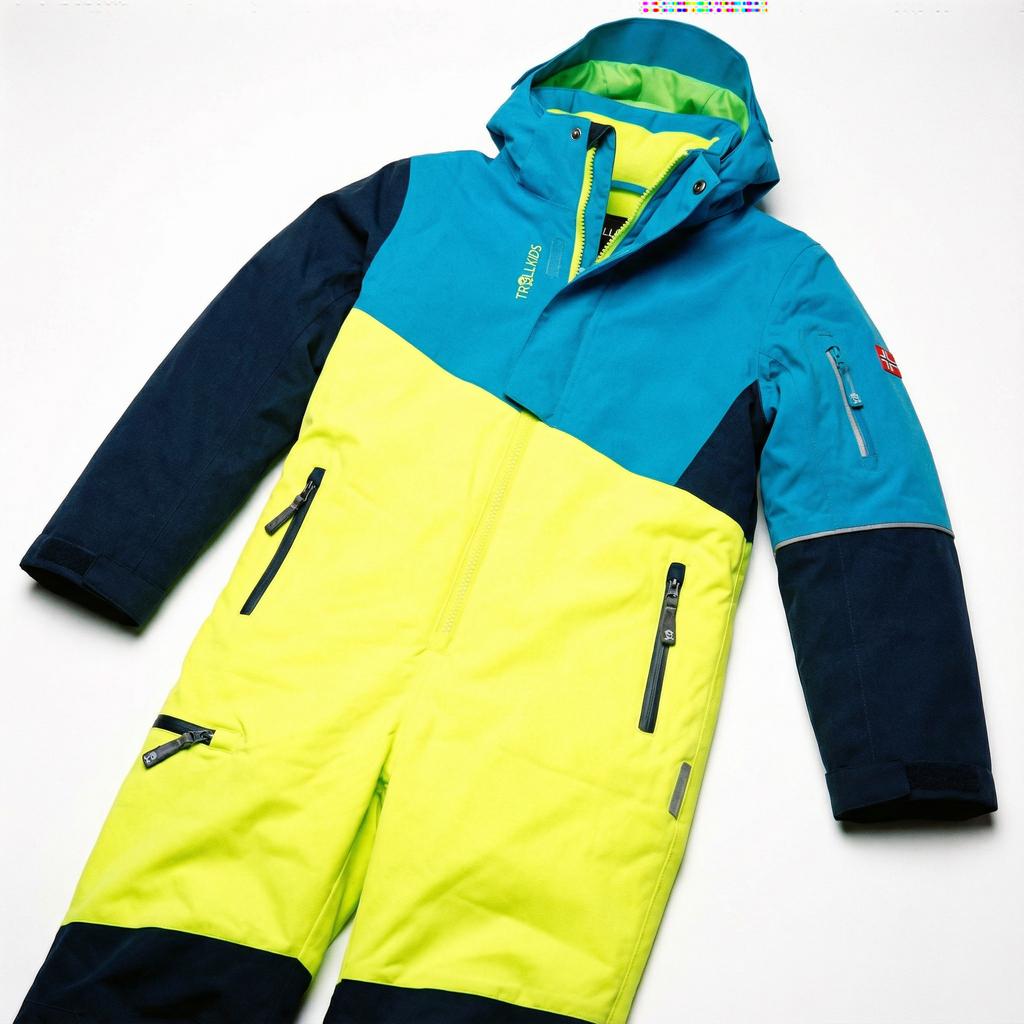 Kinder Winteroverall Trollkids Kids Hallingdal Schneeanzug schneeblau/gelb (350-709)