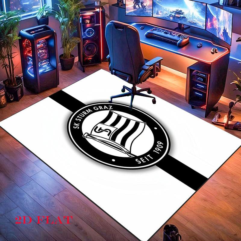 Poster SK Sturm Graz Tappeto per Soggiorno Camera da Letto Casa Decorazione Divano, Tappetino Antiscivolo per Giochi Bambini