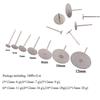 100pcs Gold Color 316L Stainless Steel Earring Studs DIY Ear Blank Post Pins 3-12mm Flat Round Tray Base Ear Jewelry Making DIY