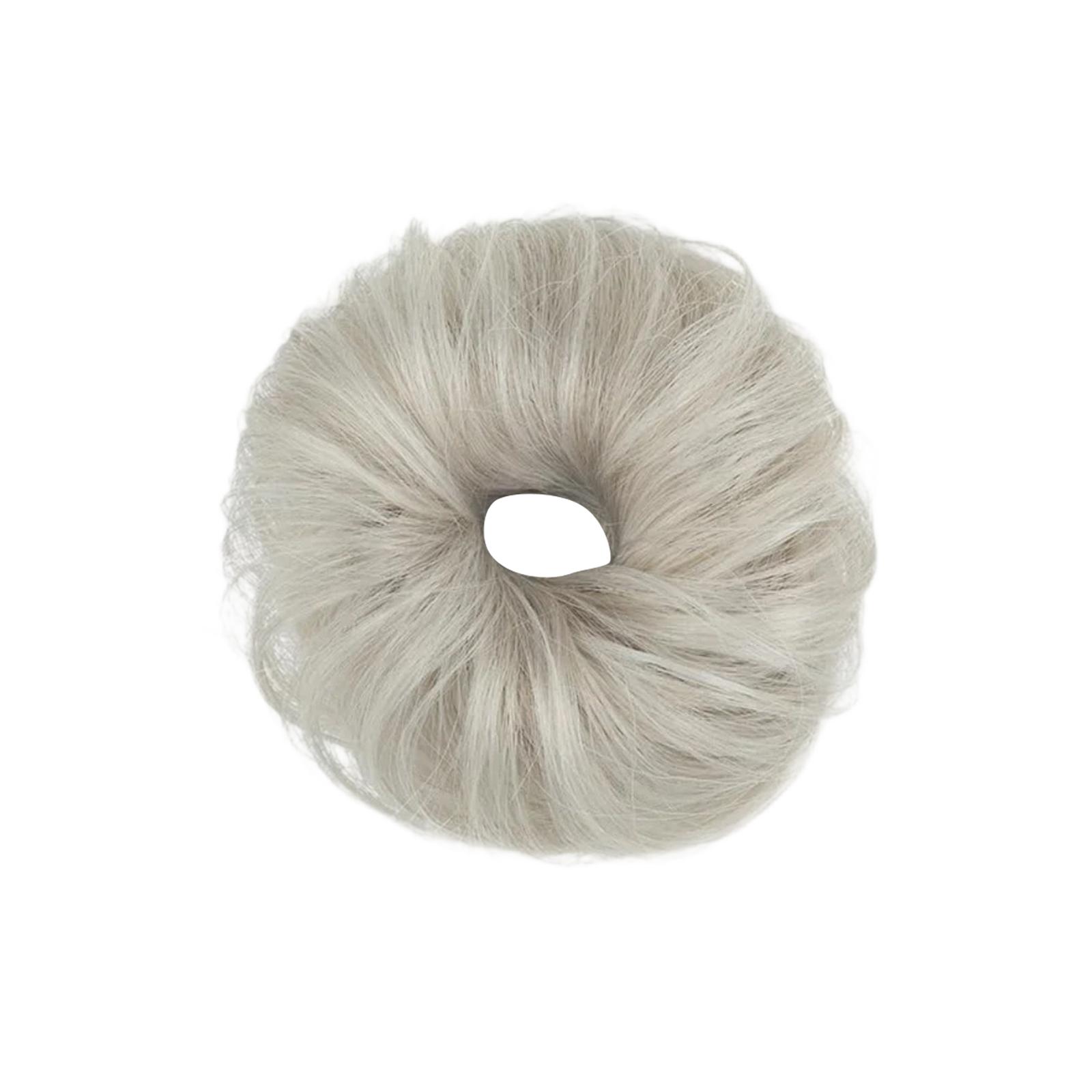 Накладки для пучка, Кудрявые резинки для волос, Густые накладки для прически белый