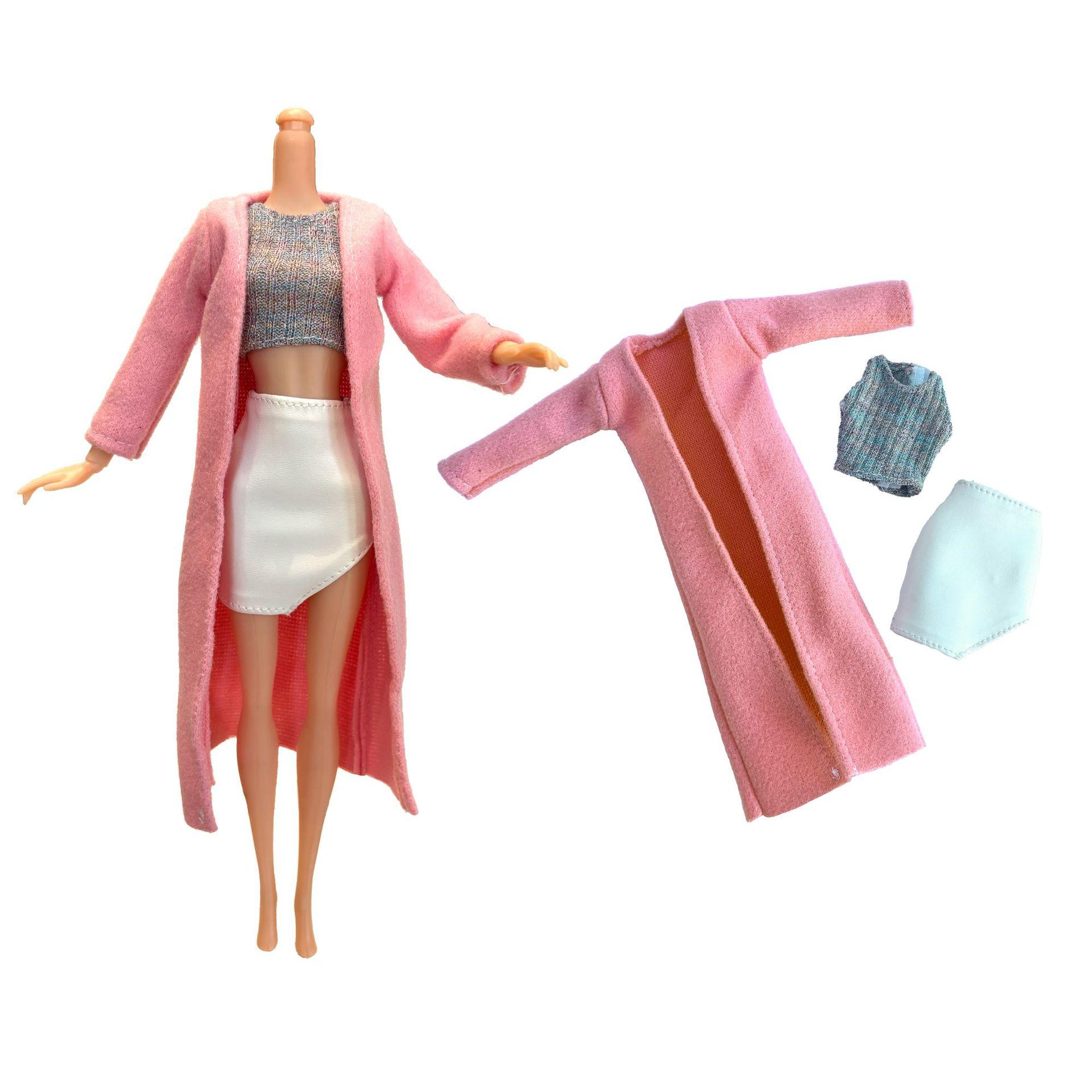 

Latest 1 Set Doll Clothes Coat+Inner+Skirt Clothing England Style Dress Up Girls Play House Toys For 30Cm 1/6 Bjd Doll Accessories doll not included