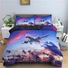 Plane Scenery Quilt Duvet Doona Cover Single Double Queen King Bedding Set Decor