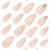 24 szt. Paznokcie 3D Migdałowe Akrylowe Proste Paznokcie do Wciskania Błyszczące Pełne Pokrycie Naklejane Paznokcie dla Kobiet Dziewczyn