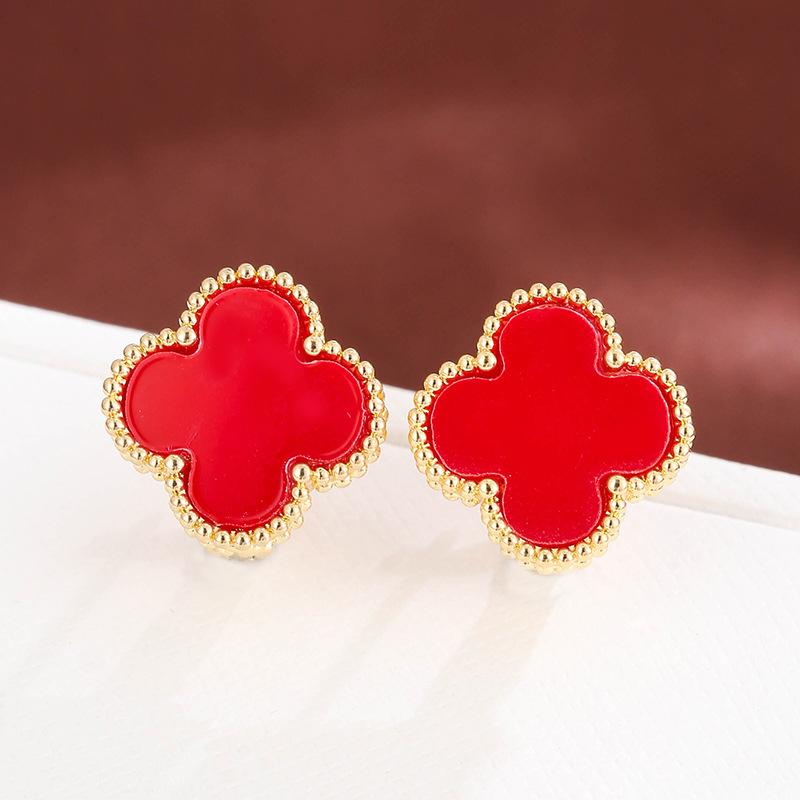 

Оригінальні мідні сережки у вигляді чотирилистої конюшини, сережки для красивої дівчини, сережки з темпераментом, подарунок для пари, жіночі сережки