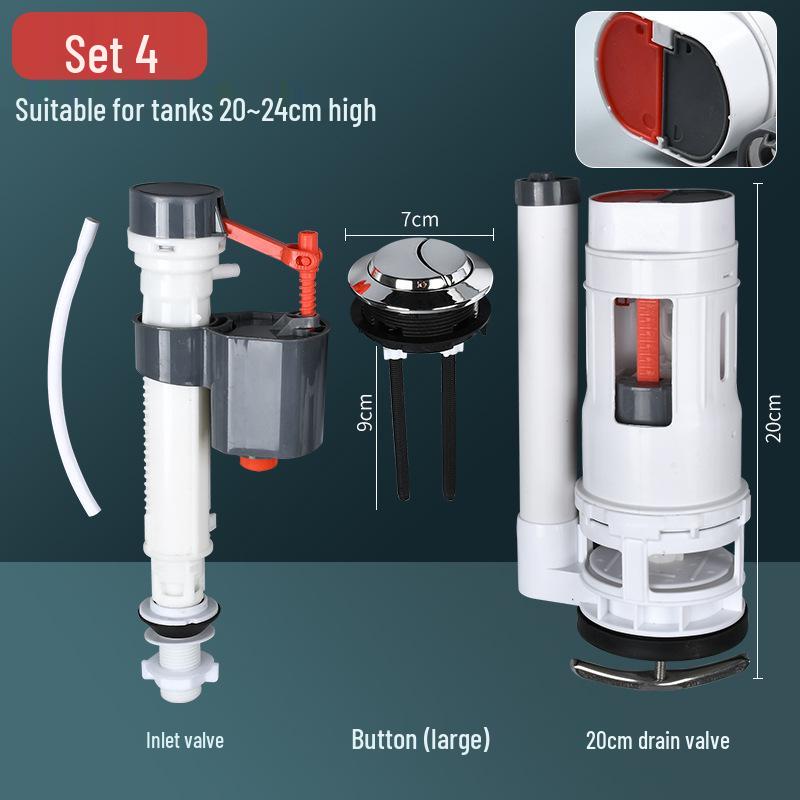 Adjustable High-Pressure Toilet Tank Water Fitting Set