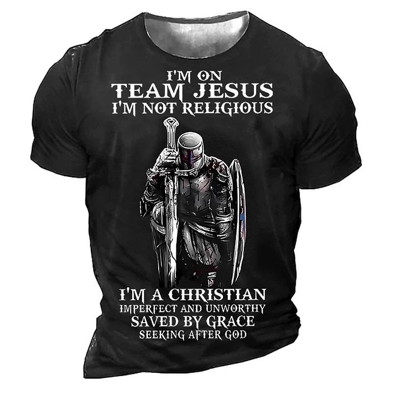 

Чоловіча Унісекс Футболка з графічним принтом лева, хрестом, футболка, футболка з коротким рукавом, 3D-принт, круглий виріз 5XL