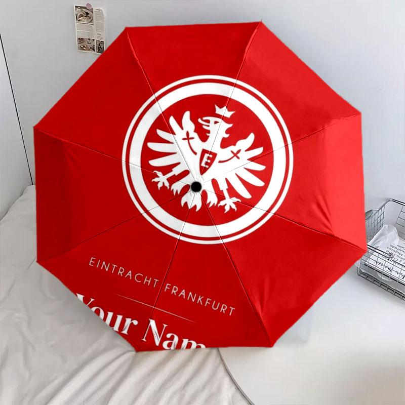 1 PC Automatic Folding Umbrella - Eintracht Frankfurt Custom Name Pattern, Portable & Foldable Design with 8 Ribs, Christmas Birthday Gifts