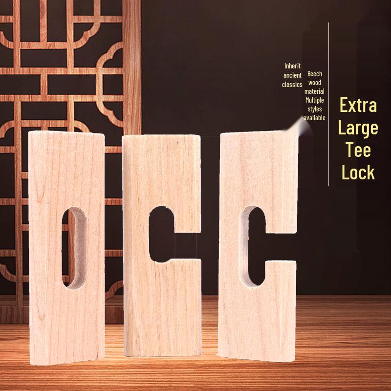 Custom Large Beech Wood Three-Way Lock: Children s Educational Mortise and Tenon Intelligence Toy