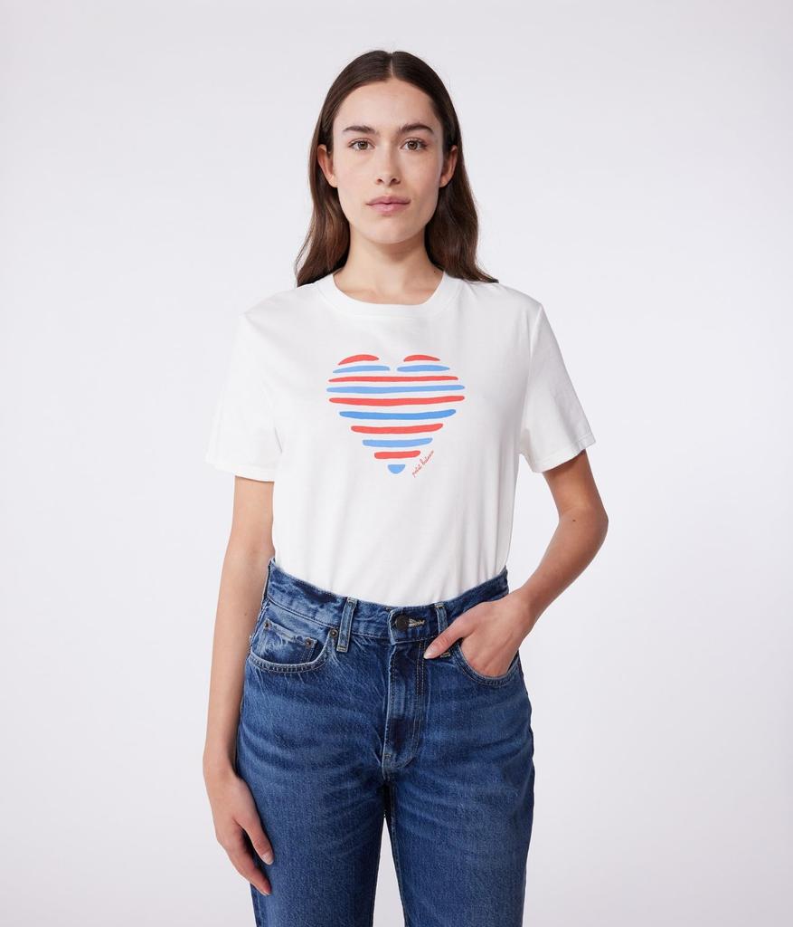 Petit Bateau Short Sleeve A0CSK M T-Shirt Off-White