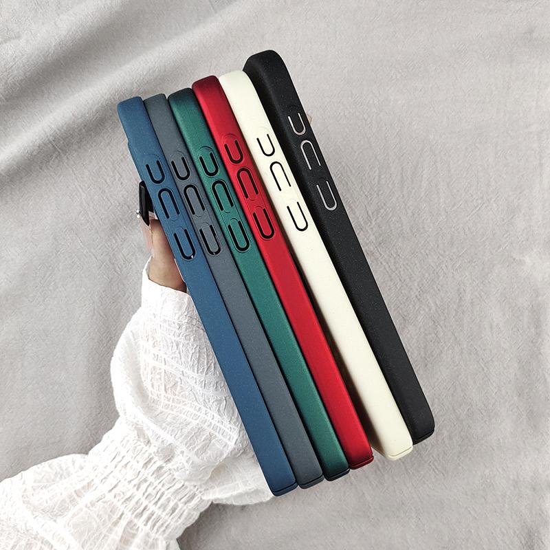 For iPhone 13 12 11 Plus X Xs Xr Pro Max mini Rock Sand Ice Magnetic Magnifier Heat Dissipation Matte PC Case Breathable Cooling Anti-slip Cover Shell