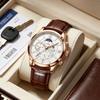 LIGE Mens Watches Top Brand Luxury Clock Casual Leathe 24Hour Moon Phase Men Watch Sports Waterproof Quartz Chronograph+Box