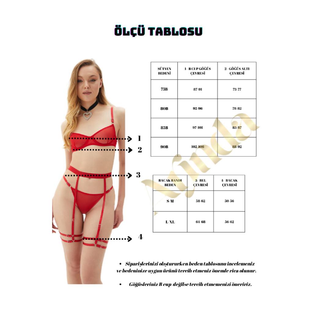 Icon Leopard Patterned Tulle Underwear Set