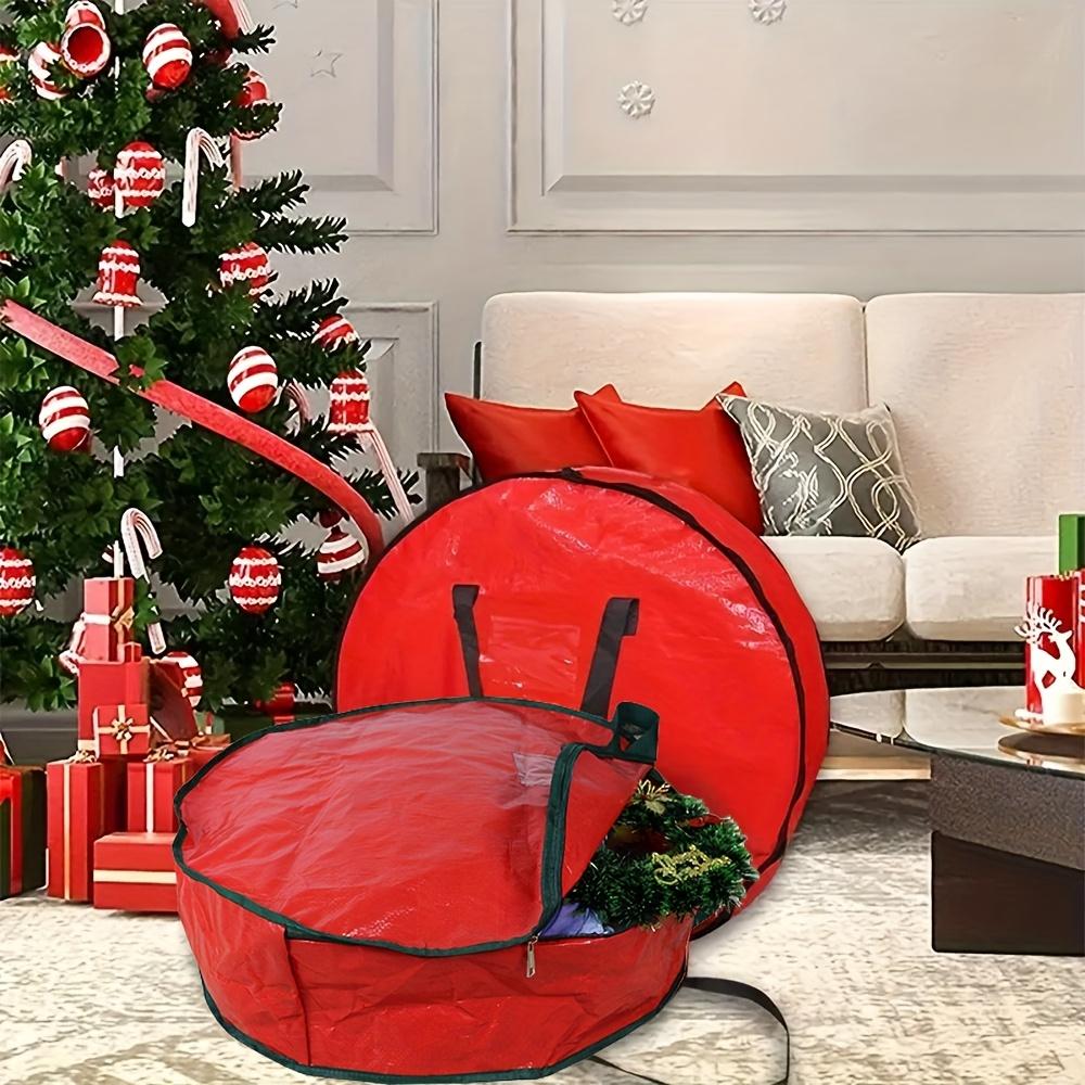 Christmas Wreath & Ornament Storage Bag - Dustproof, Foldable Organizer - Perfect for Holiday Home Organization & Gift Wrapping