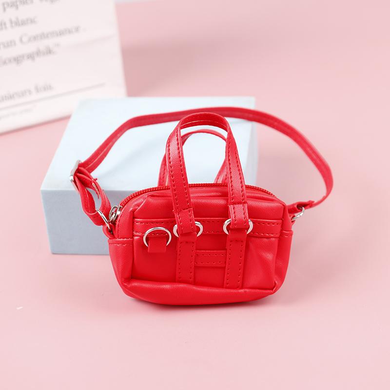 Fashion 1/6 1/12 Dollhouse Miniature Leather Suitcase Mini Bag Backpack Doll Luggage Box Handbag Shoulder Bag Leather Bag Purses