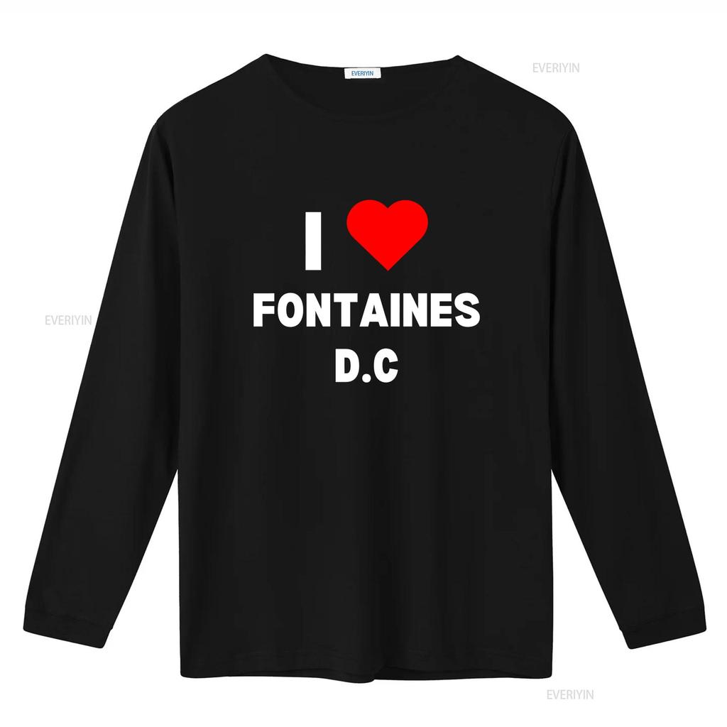 Stylish I Heart Fontaines D C Indie T Shirt for Fashion Forward Individuals vintage Washed homme Stretched Breathable