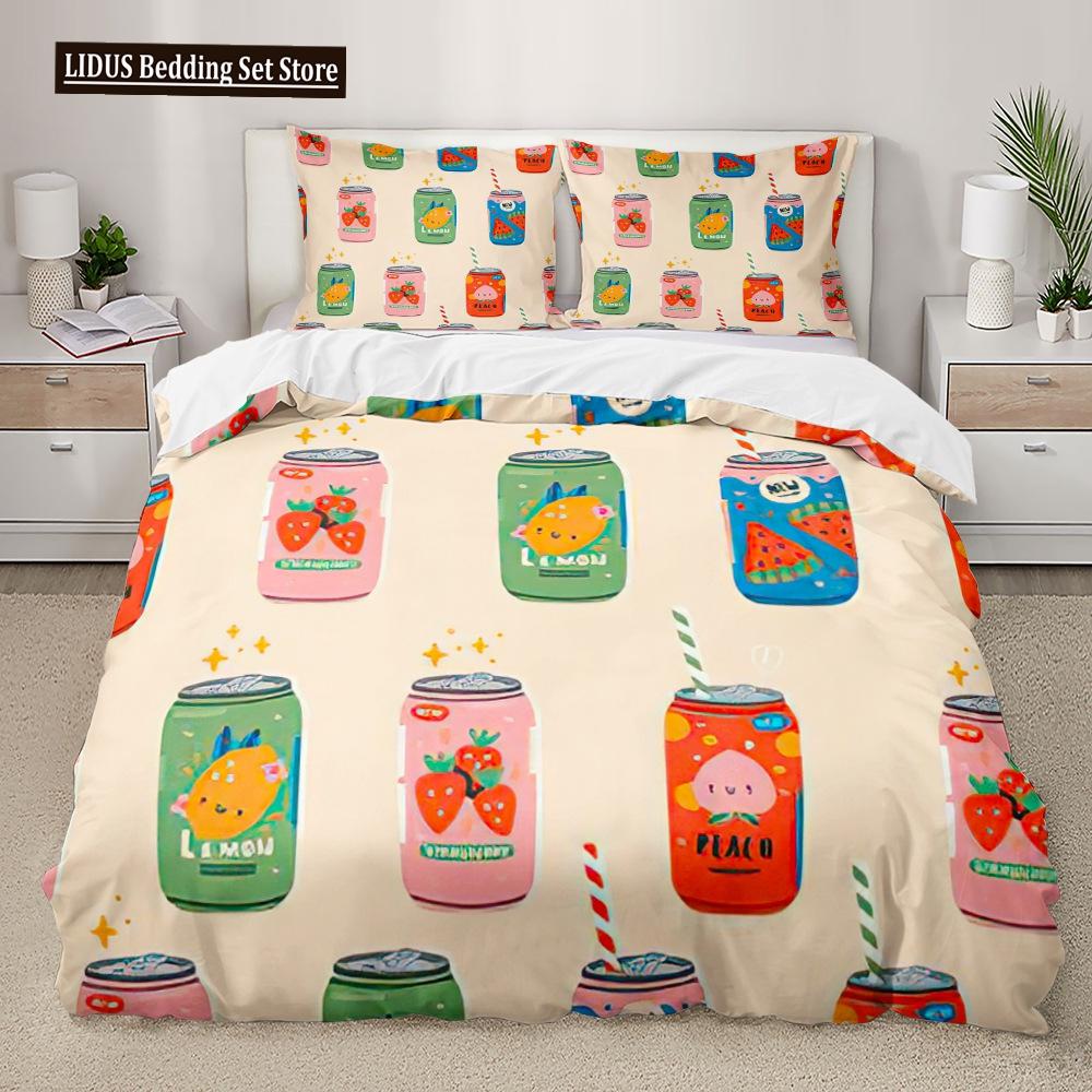 

Набор пододеяльников «Арбуз» Свежие фрукты Розовый Зеленый стиль Покрывало для одеяла Для детей Девочек Женщин Полиэстер Постельное белье Набор Кинг-сайз EU single(135x200cm)