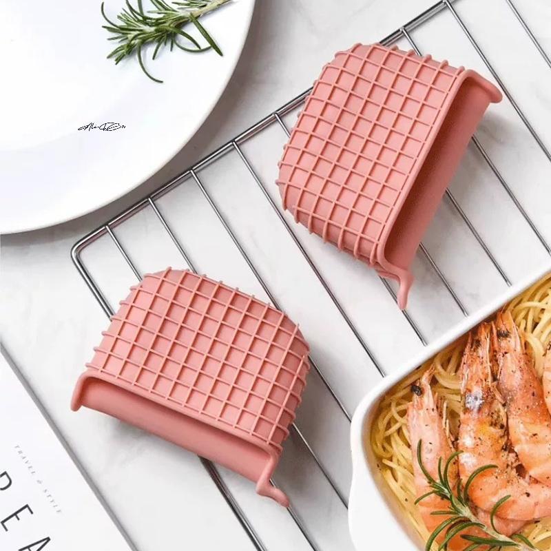 1/2Pcs Anti-Heat Silicone Gloves Insulated Hand Holder for Baking Oven Microwave Anti-Slip Kitchen Plate Mat Gadgets