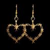 Gothic Barbed Rose Heart Metal Earrings