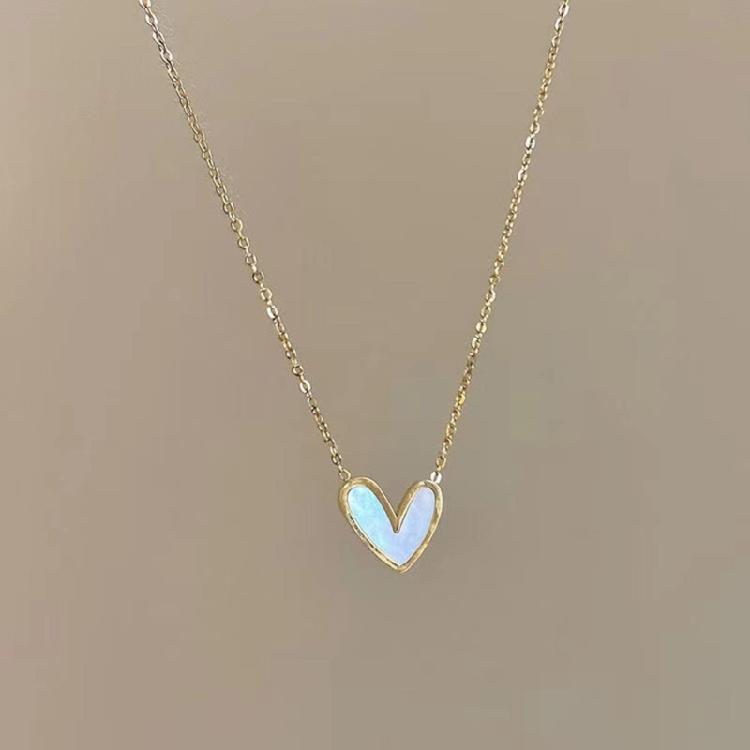 Fashionable Gold/Silver Heart Necklace Titaniums Steel Clavicle Chain Adjustable Length Choker Fashionable Women Jewelry