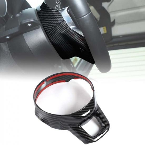 Carbon Fiber Console Steering Wheel Upper Base Cover For Jeep Wrangler JL JT 18+