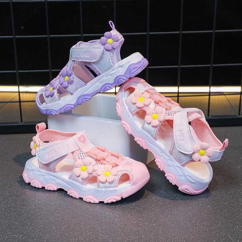 Girls' Sandals2026New Summer Closed-Toe Princess Shoes for Girls, Korean Style Casual Beach Shoes for Children