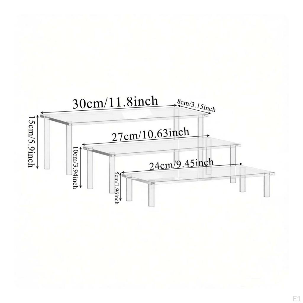 ThreeTier Organizer Transparent Acrylic Desktop Shelf Layered Clear Tiered for Office Desk
