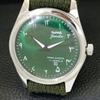 HAND-WINDING VINTAGE HMT JANATA INDIAN MENS ARABIC GREEN DIAL WATCH A441055-4