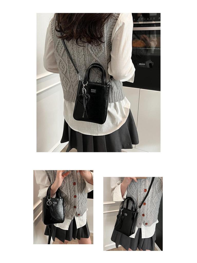 Chaonan Style Women's Shiny Red Crossbody Handbag - High-End Fashion Travel Bag