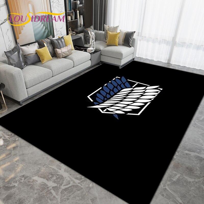 Anime Cartoon Attack On Titan Area Rug Large,Carpet Rug for Living Room Bedroom,Kitchen Bathroom Doormat Non-slip Floor Mat Gift