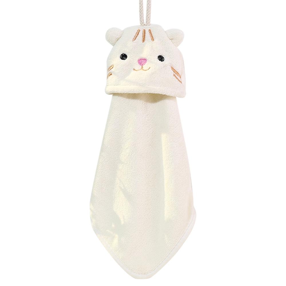 1PC Cartoon Hanging Hand Towel Soft Coral Kitchen Towel Cute Kids Child baby Quick Dry Bathing Towel