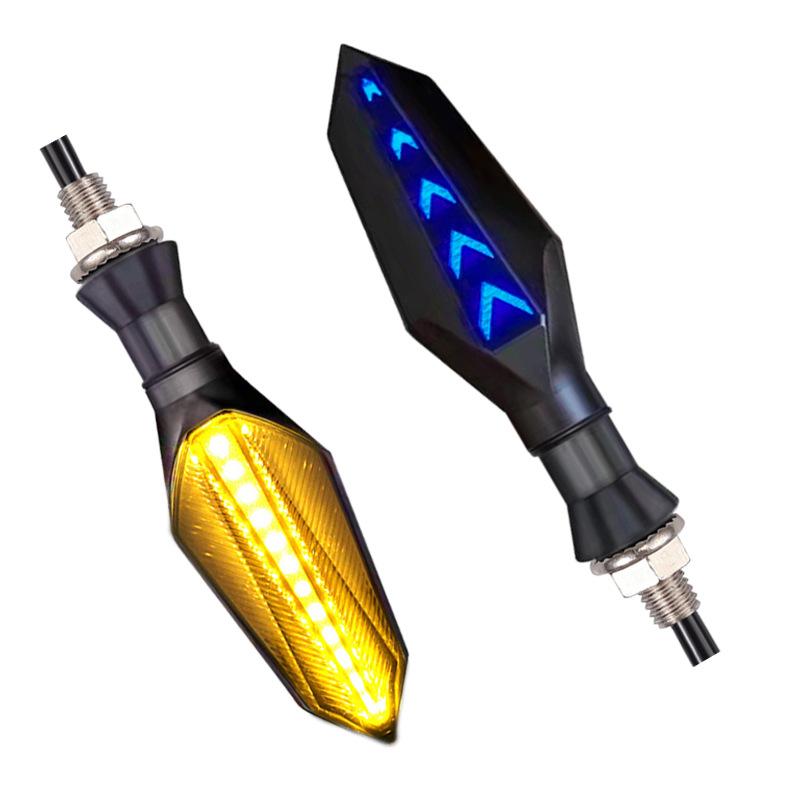 Motorcycle Turn Signal Light 17LED Double Color 3w Flow Type Sequential Indicators Turn Signal Lamp Running Light