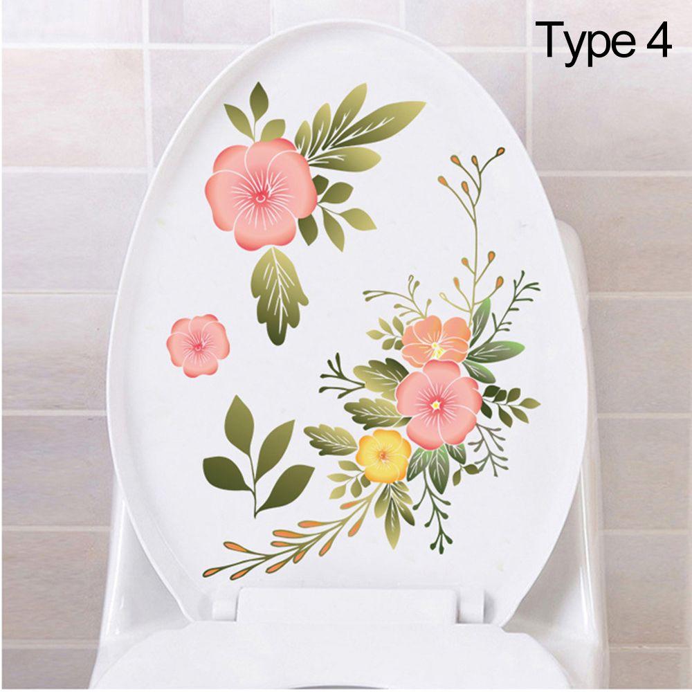 

Цветочные наклейки для туалета, великолепные цветочные наклейки, настенная роспись, украшение для ванной комнаты, украшение дома, креативный дизайн, съемный подарок из ПВХ