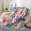 1Pc Cartoon Print Flannel Blanket, High quality Comfortable for All Seasons, Home Decor, Warmth and Comfort, Perfect for Christmas Birthday Gift