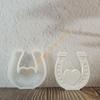 Multipurpose Silicone Mould for Creating Heart Shaped Horseshoe Figurines Suitable with Plasters Materials Easy Cleaning 55KF