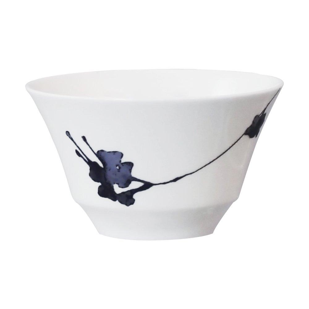 

NARUMI Cup and Saucer with Black Plant Design, Black, 210cc, Soup, Made in Japan, 51230-27651