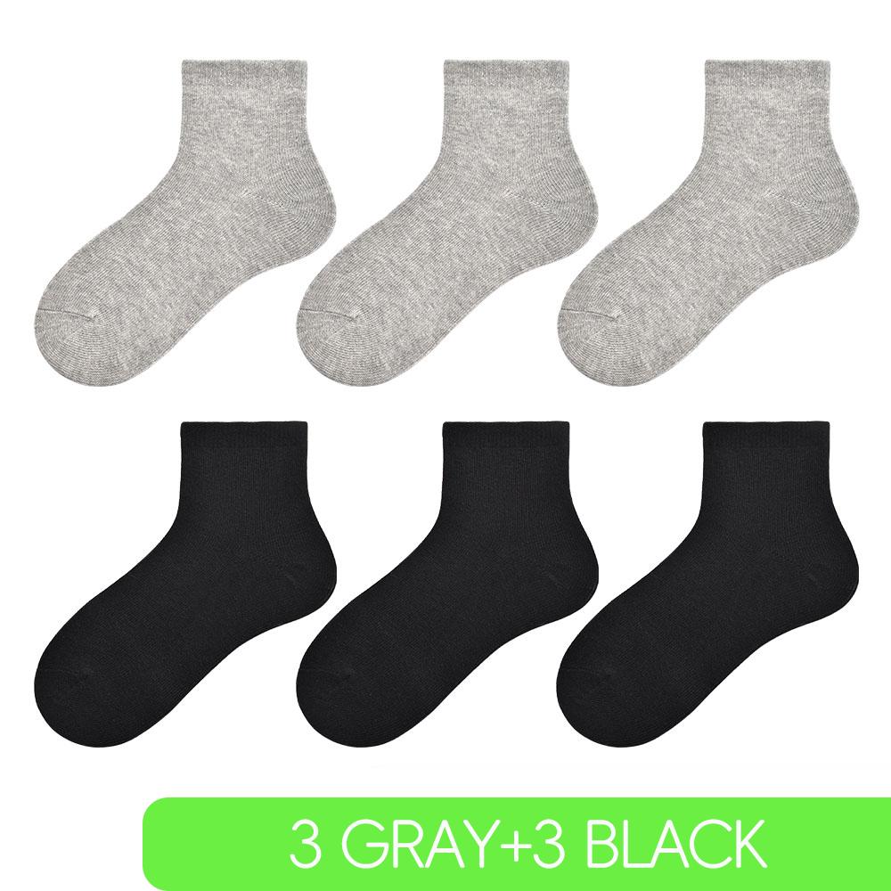 Children Boys Girls Cotton Above Ankle Sport Socks Soft Sweat Plain Stitch Athletic Spring Autumn Winter White Rray Black
