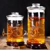 YuYi Angel Double Dragon Carved Glass Infusion Jar