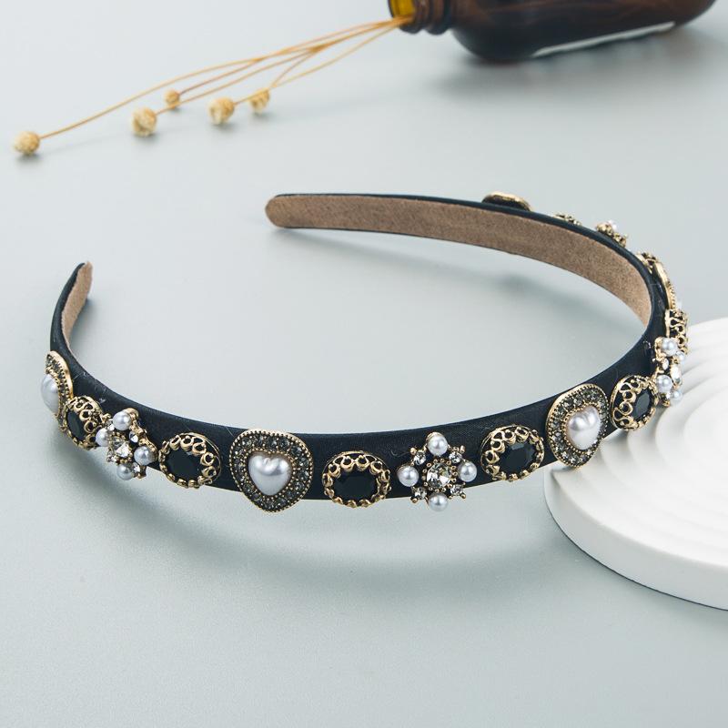 Women's Hairband Crystal Pearl Alloy Accessories Hair Band Grottoes Fine Edge Face Wash Hair Accessories