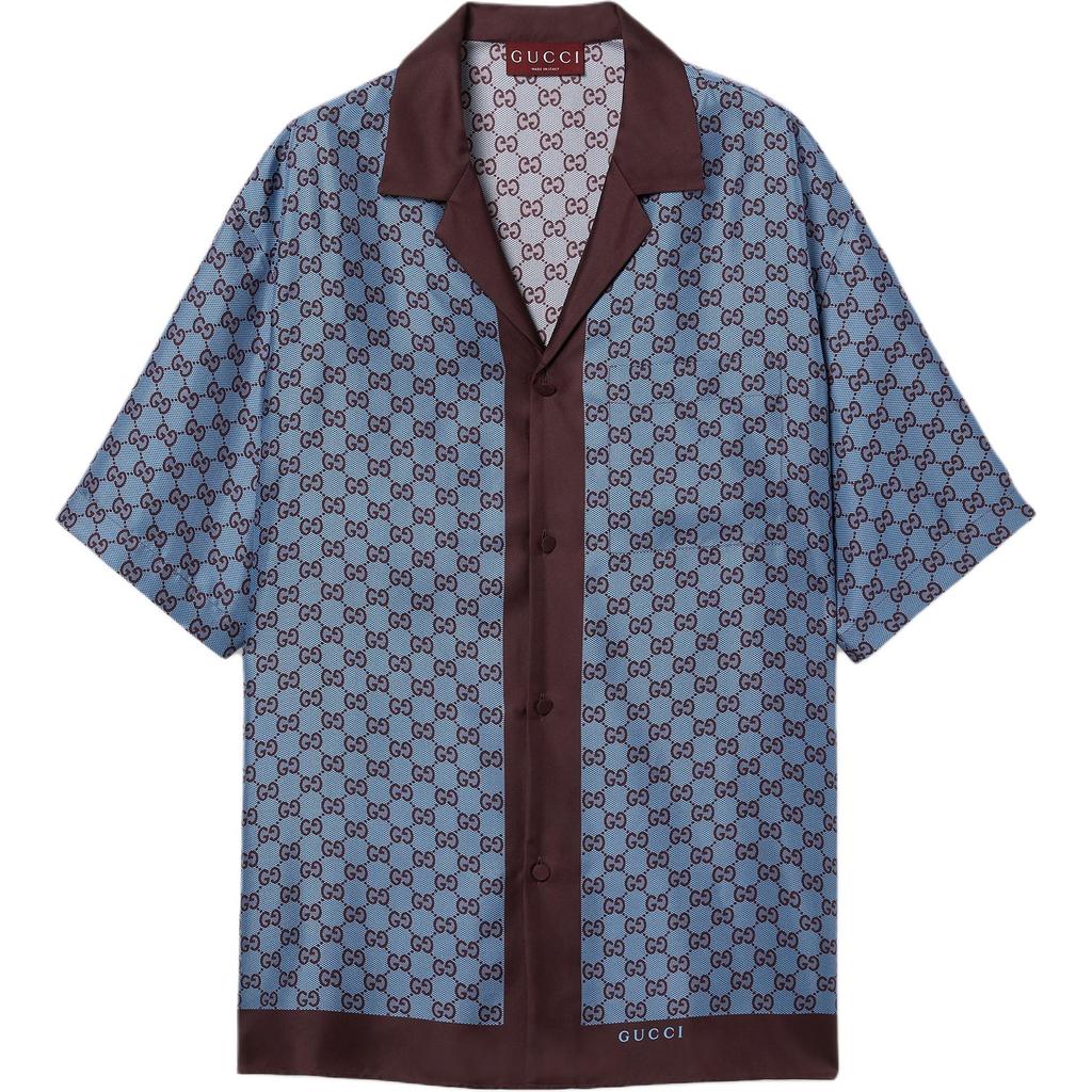 GUCCI Regular Fit Printed Silk Twill Shirt 794907-ZASG3-6006