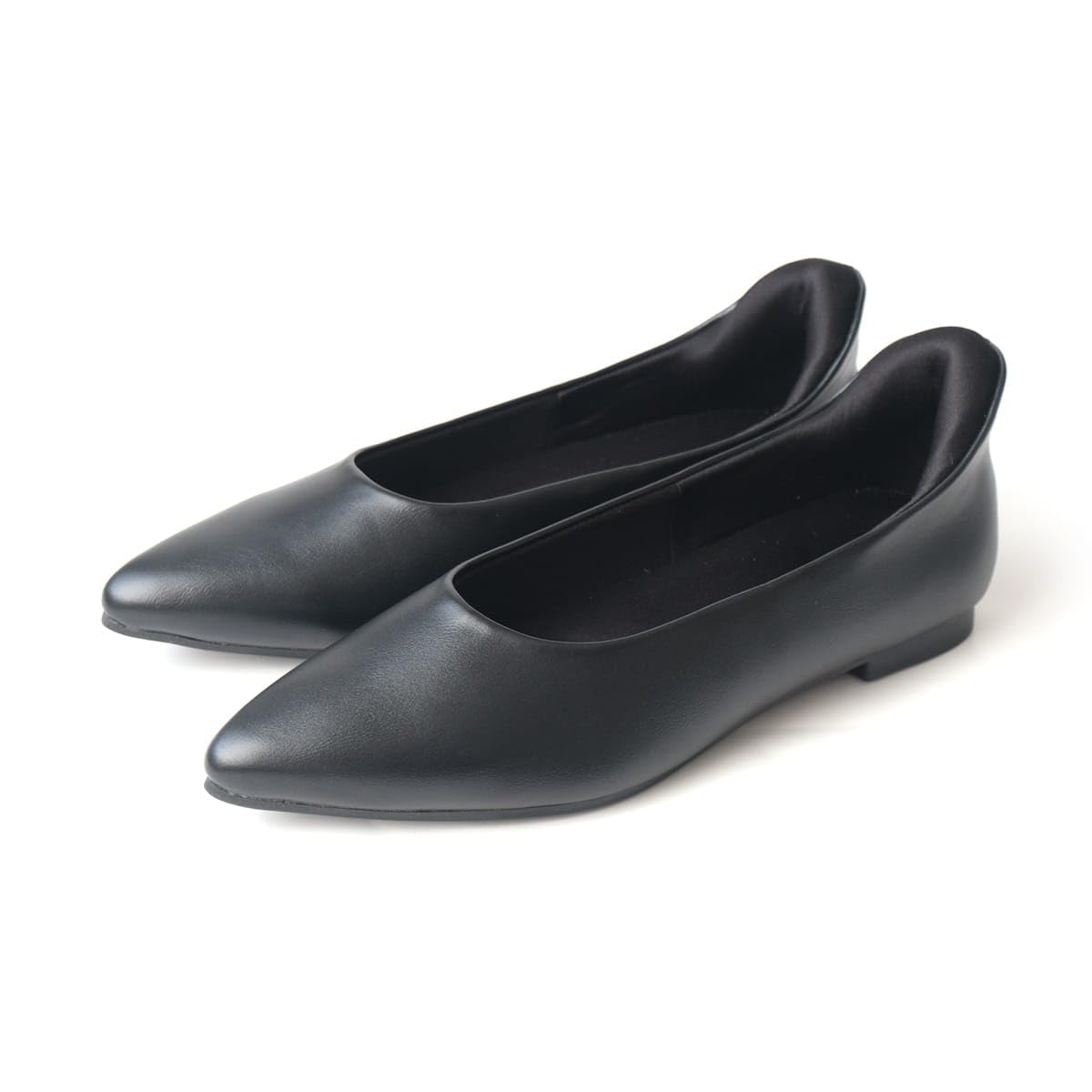 

[AmiAmi] Comfortable Heel Pumps, Sneaker Pumps, Pointed Toe Flats for Women, Black, Suitable for Formal Occasions (Black (Smooth), 23.5cm-24.0cm) HX13