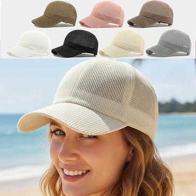 Fashion Adjustable Summer Sun Hats Breathable UV Protection Straw Beach Hats Baseball Hats For Women