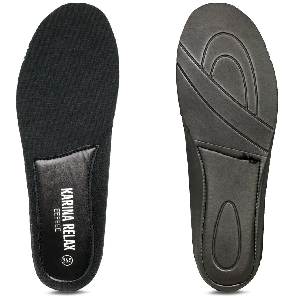 Sneakers 6E Wide Walking Shoes Casual Business Zippered Leather Sneakers PU Leather Lightweight Slip Resistant Laced Shoes Shoes Kr10 Black [KARINA