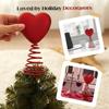 Glitter Red Heart Mini Valentine's Day Tree Topper, 2026 New Spiral Base Love Ornament for Mini Trees Wedding Shower Party Home Holiday Decor Supplies