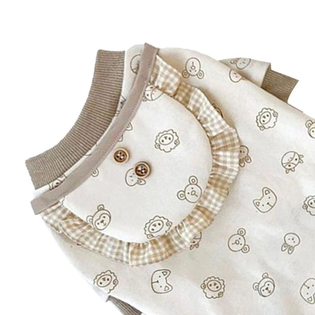 Dog Clothes Cute Pattern Four Legged Warm Comfortable Pet Apparel with Scarf for Party Home White M